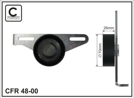 Ролик генератора Renault Kangoo 1.4/1.6 98- (-AC) (натяжний) (70x25.5) CAFFARO 48-00 Купити в Україні