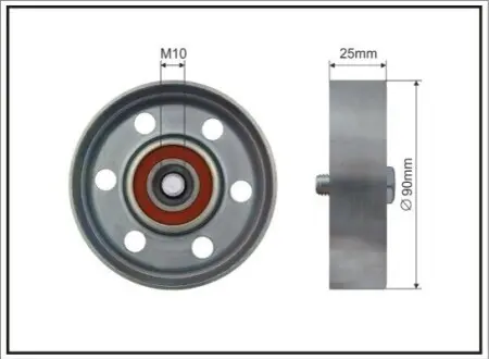 Ролик натяжной 90x17x25 metal CAFFARO 500048