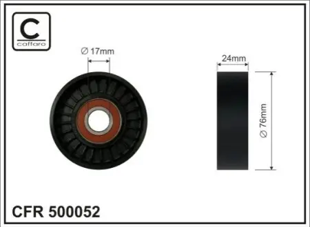 Ролик натяжний 76x17x24 plastik CAFFARO 500052 Купити в Україні