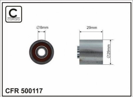 Rolka 29x8x29 metal podw. іoї. CAFFARO 500117