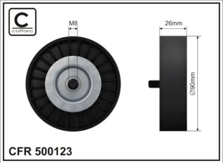Ролик генератора Audi A4/A6 1.6-2.0 00-09 (паразитний) (90х24) CAFFARO 500123