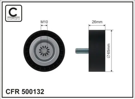 Ролик генератора MB Sprinter 906 OM651 (пластик/гладкий)(65х26x10) CAFFARO 500132 Купить в Украине