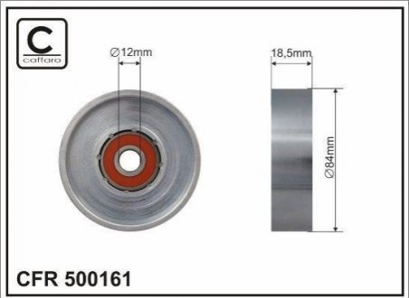 Ролик генератора Nissan Micra, Note 1.0-1.6 95-12 (84x18,5x12)(метал/гладкий)) CAFFARO 500161 (фото 1)