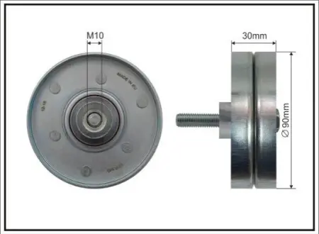 Ролик генератора Ford Connect 1.8D/TDCI 02- (+AC) (90x30x10) (метал/гладкий) CAFFARO 500269