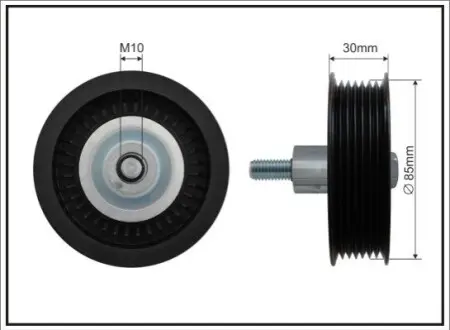 Ролик генератора FORD, MERCEDES (85x26,7x10)(пластик/7PK) CAFFARO 500275