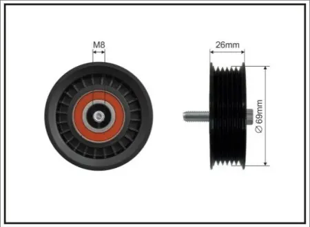 Фото Ролик направляючий CAFFARO (500279) изображение 1
