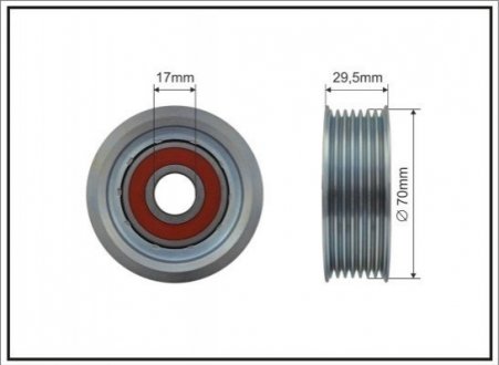 Ролик поліклинового ременя CAFFARO 500408 (фото 1)