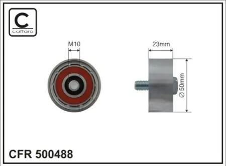 Ролик натяжний 50x10x23 metal CAFFARO 500488