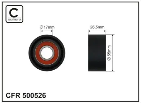 Ролик натяжний 55x17x26,5 plastik CAFFARO 500526