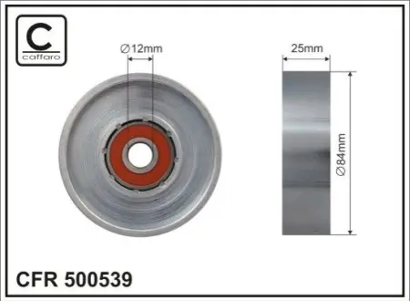 Ролик генератора NISSAN MICRA, PRIMERA 1.0-1.8 92-(84x25x12)(метал/гладкий) CAFFARO 500-539