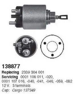 Втягивающее реле стартера Ford C-Max 1.6 07-/Fiesta 1.4/1.6 03-/Focus 1.4/1.6 CARGO 138877