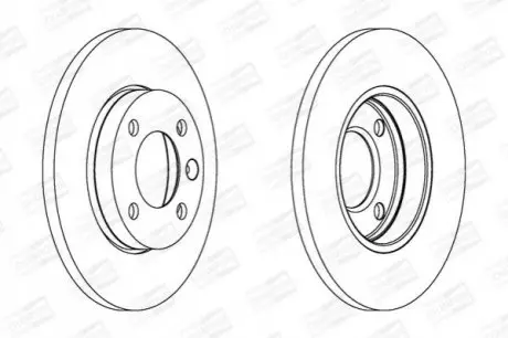 Диск гальмівний (передній) VW Caddy 82-92/Golf 74-99/Passat 73-88/Polo 95-02 (239x12)(з покр)(повний) CHAMPION 561141CH Купити в Україні