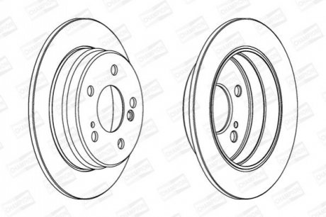 Тормозной диск задний Mercedes 190 / W124 / Coupe / E-Class CHAMPION 561333CH (фото 1)