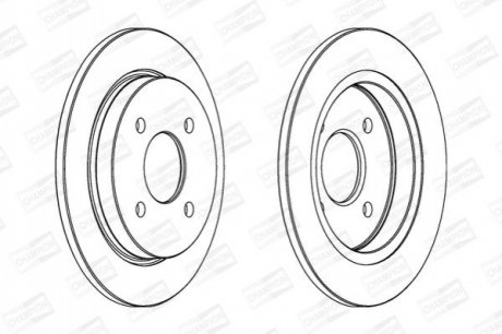 Гальмівний диск задній Ford Fiesta V, VI, Focus I, Scorpio II, Sierra I, II CHAMPION 561375CH (фото 1)