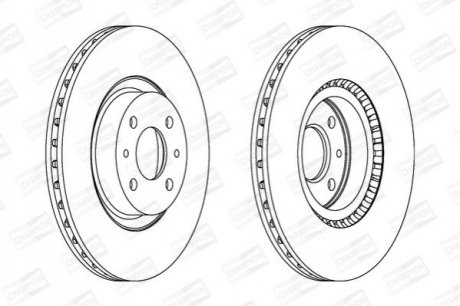 Гальмівний диск передній FIAT BRAVO, DOBLO, FIORINO, IDEA, LINEA, STILO/ ABARTH/ ALFA ROMEO/ LANCIA CHAMPION 561387CH (фото 1)