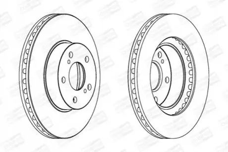 Фото Диск гальмівний (передній) Subaru Impreza 92-/Legacy 89-03 (260x24) (з вентиляцією) CHAMPION (561666CH) зображення 1