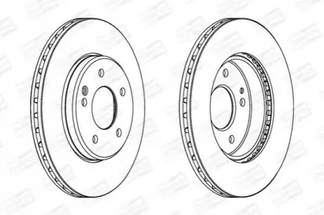 Фото Диск гальмівний (передній) MB C-class (W202) 93-00 (284x22) (з вентиляцією) CHAMPION (561697CH) зображення 1