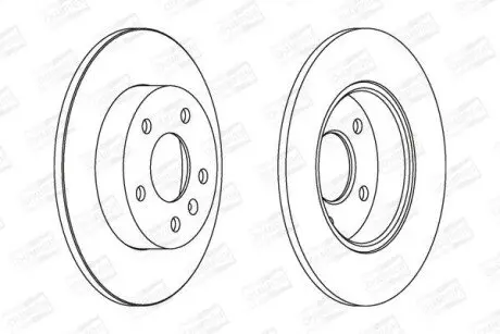 Диск гальмівний (задній) Opel Astra G/H 98-/Meriva A/B 03-/Zafira A/B 99- (264x10) CHAMPION 562072CH