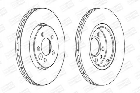 Гальмівний диск передній Rover 75 / MG 6 /ZT CHAMPION 562165CH (фото 1)