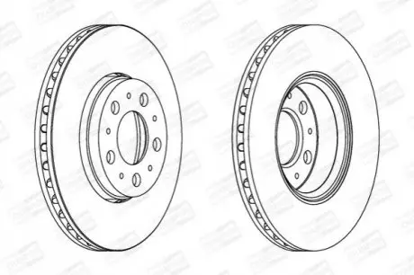 Фото Диск гальмівний (передній) Volvo S60/S80/V70/XC70 97-10 (285.8x26) CHAMPION (562244CH) зображення 1