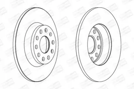 Диск гальмівний (задній) Audi A3/Skoda Octavia/Superb/VW Golf/Passat 03- (282x12) (з покр.) (повний) CHAMPION 562258CH Купити в Україні