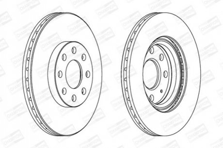 Тормозной диск передний Opel Corsa / Fiat Punto / Abarth CHAMPION 562304CH (фото 1)