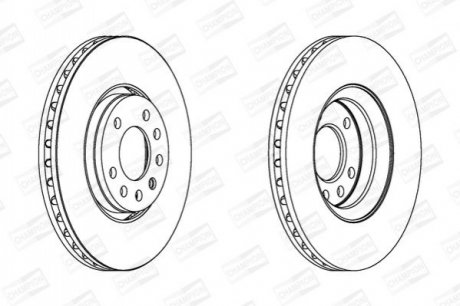 Гальмівний диск передній Opel Signum, Vectra C / Chevrolet Vectra / Cadillac BLS CHAMPION 562385CH (фото 1)