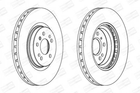 Гальмівний диск передній Mercedes M-Class (W164), R-Class (W251, V251) CHAMPION 562403CH1