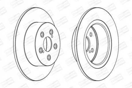 Гальмівний диск задній Toyota Avensis (1997->) CHAMPION 562812CH (фото 1)