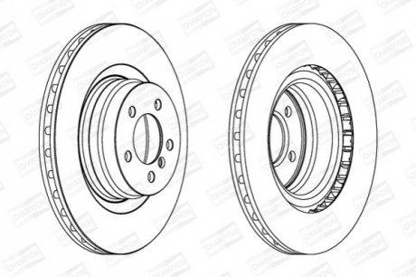 LANDROVER Диск тормозной передний.Range Rover III 05- CHAMPION 563022CH-1