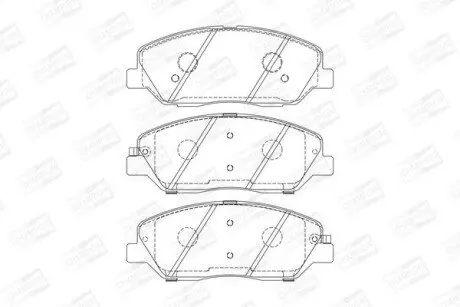 Колодки гальмівні (передні) Hyundai Santa Fe II/III/Genesis 06-/Kia Sorento/Ssangyong Korando 09 CHAMPION 572607CH