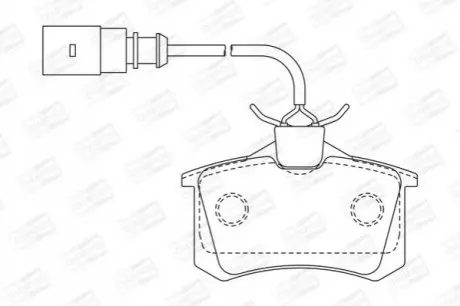 Колодки гальмівні (задні) Ford Galaxy 95-06/VW Sharan/Seat Alhambra 95-10/Ibiza 03-08 (+датчик) CHAMPION 573065CH Купити в Україні