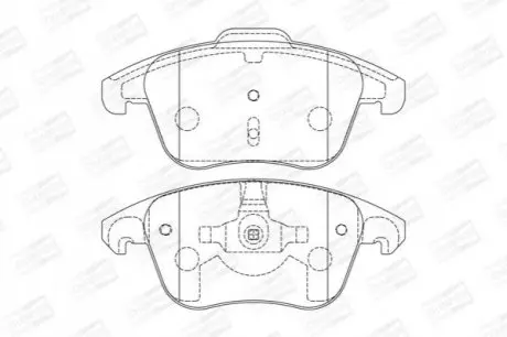 Колодки гальмівні (передні) Citroen C4 09-/C4 Grand Picasso 06-13/Peugeot 3008 11-16/5008 09-17 CHAMPION 573193CH