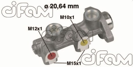 OPEL Главный тормозной цилиндр D20,64mm KADET E 1.2,1.3,1.3I 8/84- CIFAM 202-184