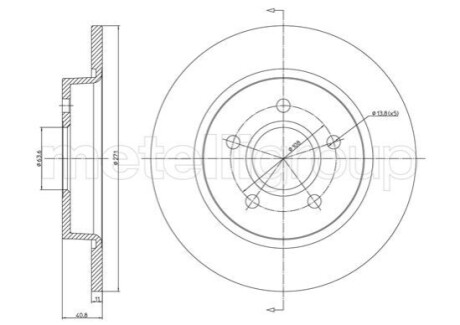 Тормозной диск задний. Focus (14-21) CIFAM 800-1242C (фото 1)