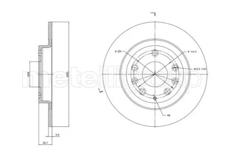 Фото Диск гальмівний (задній) Mazda CX-3 1.5/2.0 16V 15- (280x9.5) CIFAM (8001831C) зображення 1