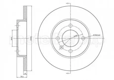 Диск гальмівний (передній) VW Caddy 95-04/Passat 88-97/Golf 92-02 (256x13) CIFAM 800186C Купити в Україні