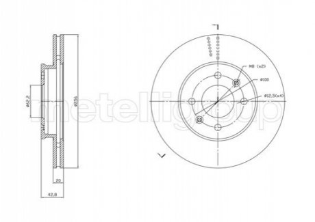 Диск тормозов. передняя. KIA Picanto 17- CIFAM 800-1870C (фото 1)