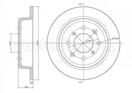 Фото HONDA диск гальмів.задн.Accord,Civic,Concerto,Prelude,Rover 200,400,45 CIFAM (800267) зображення 1