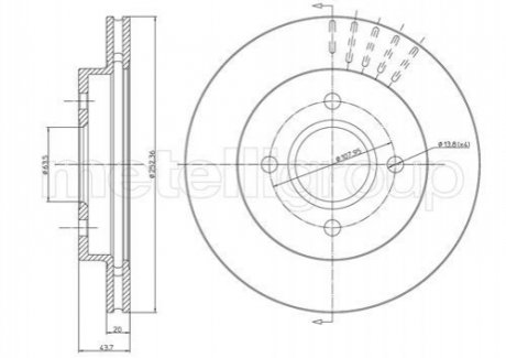Тормозной диск задний. Mondeo/Scorpio (93-01) CIFAM 800-317 (фото 1)