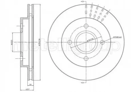 Фото 1 — Тормозной диск задний. Mondeo/Scorpio (93-01) CIFAM (800-317) Фото Тормозной диск задний. Mondeo/Scorpio (93-01) CIFAM (800-317) изображение 1