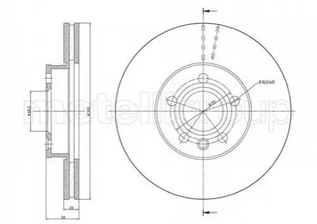 FORD Гальмівний диск передн. GALAXY I 1.9 95-, 2.0 95-, 2.3 97-, SEAT, VW CIFAM 800736C Купити в Україні