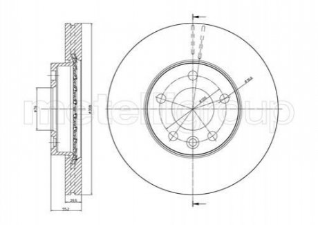 Тормозной диск перед. Touareg/Transporter (03-21) CIFAM 800-773C