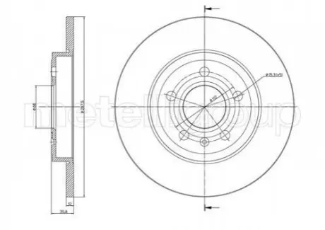 Фото Диск гальмівний AUDI A4 04-08 TYŁ CIFAM (800855C) зображення 1