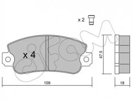 Колодки гальмівні (передні) Fiat Panda/Regata/Seat Ibiza/Terra 81-04 (Bosch) CIFAM 8220331 Купити в Україні
