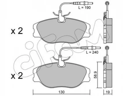 Колодки гальмівні (передні) Citroen Jumpy/Evasion/Fiat Scudo/Peugeot Expert/806 95-06 (+датчики) CIFAM 822-072-3 Купити в Україні