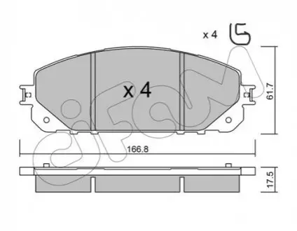 Колодки гальмівні (передні) Jeep Cherokee 13 CIFAM 82210000 Купити в Україні