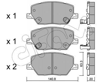 JEEP Тормозные колодки передние COMPASS 1.3 20-, COMPASS 1.4 17-, RENEGADE SUV 1.4 14- CIFAM 822-1001-0 (фото 1)