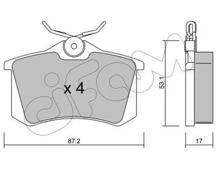 Колодки гальмівні (задні) VW Caddy III 04-/Peugeot 308 07-/Citroen C4 04 CIFAM 822-100-1 Купити в Україні