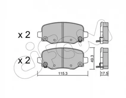 Фото Колодки гальмівні (задні) Jeep Cherokee 13- CIFAM (82210020) зображення 1